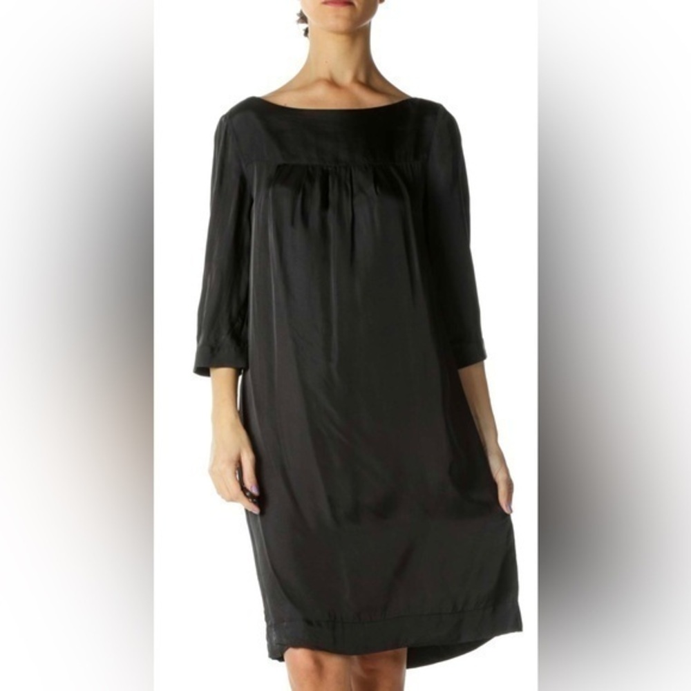 J Crew Black Cotton boat neck shift dress beach coverup size medium